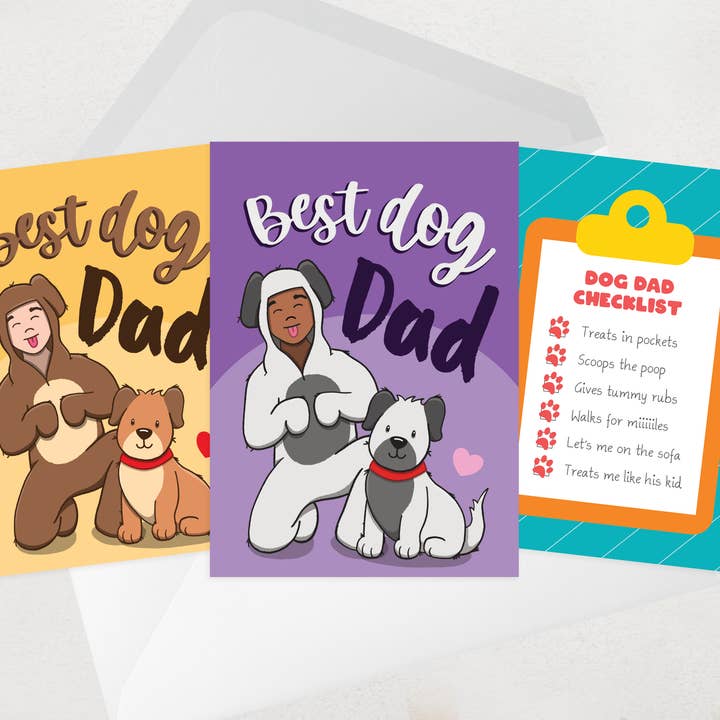 Dog Dad Fathers Day Cards, Father's Day Card from Puppy, Pet for wholesale by OCD Greeting Cards