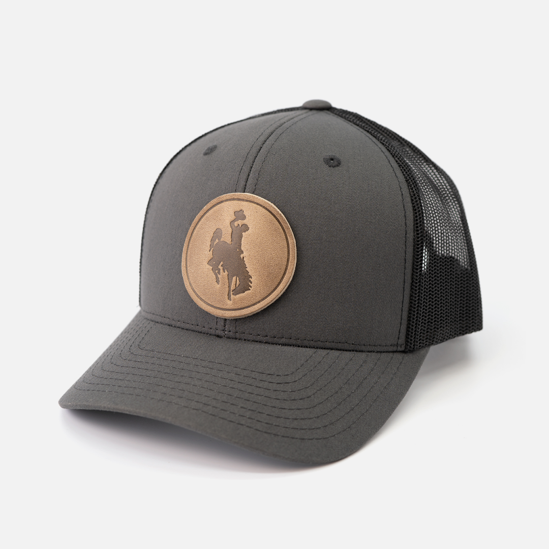 Range Leather Co. - Wholesale Trucker Hat - Unisex - Steamboat Hat - University of Wyoming Leather Patch Hat8
