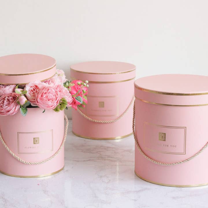 Elegant Design Supply – wholesale Presentbox – Rund blomsterbox i hattmodell «Flowers for You»9