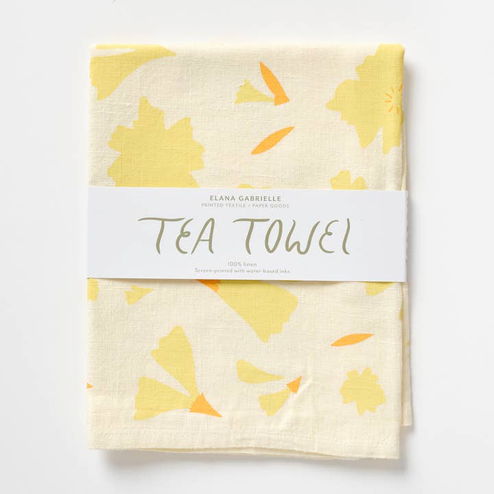 Marigold Linen Tea Towel - Hostess Kitchen Gift for wholesale by Elana Gabrielle