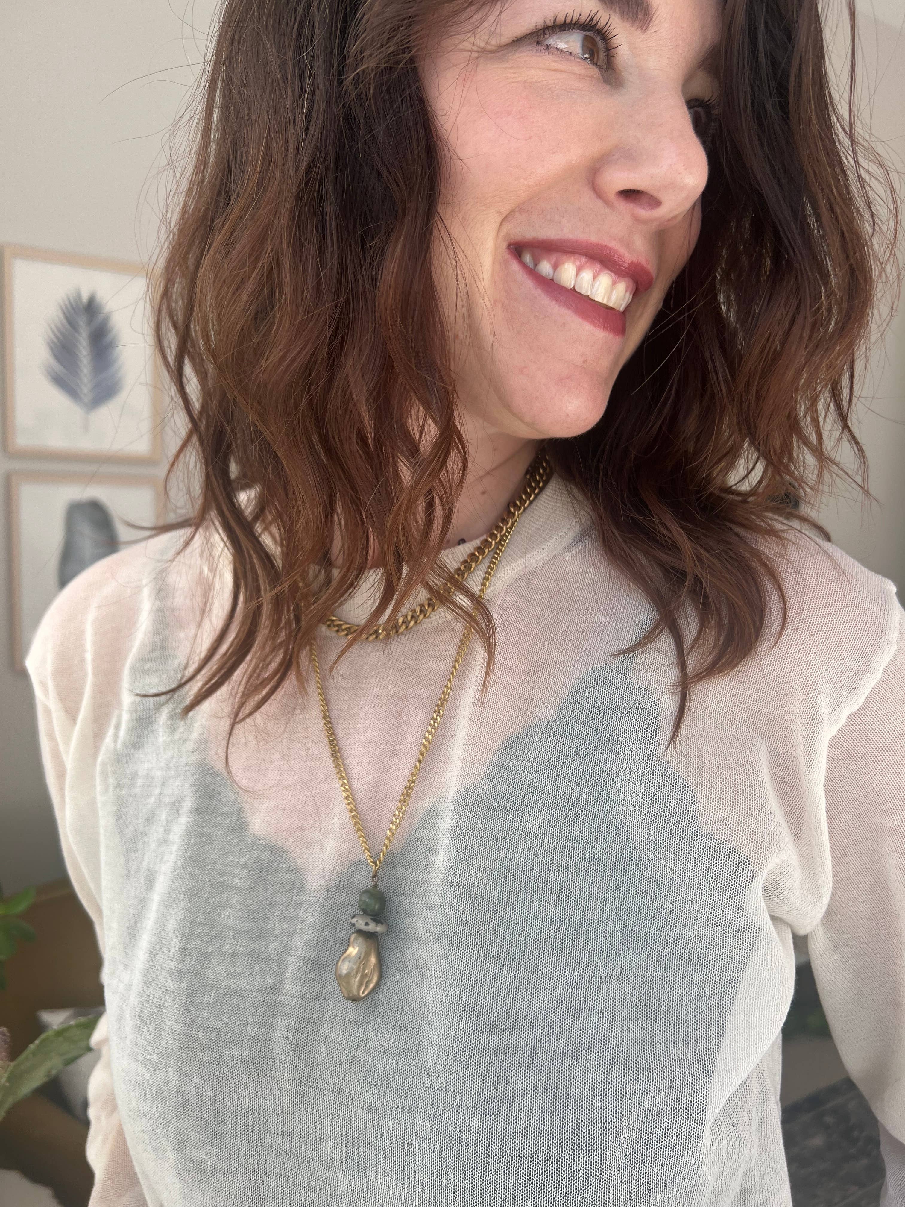 Ker-ij Jewelry - Wholesale Pendant/Charm Necklace - Colette Necklace - Women's Raw Brass Pendant Necklace2