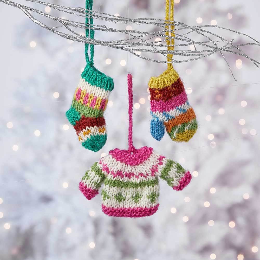 SERRV International - Wholesale Ornament Set - All Bundled Up Knit Ornament Set1