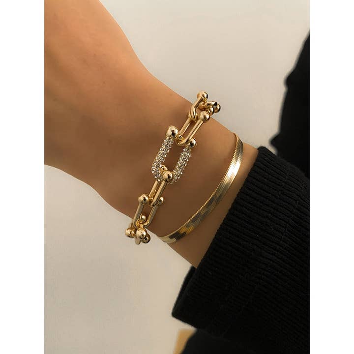Urban Solid Color Geometric Alloy Bracelet Accessories for wholesale by Plush Looks