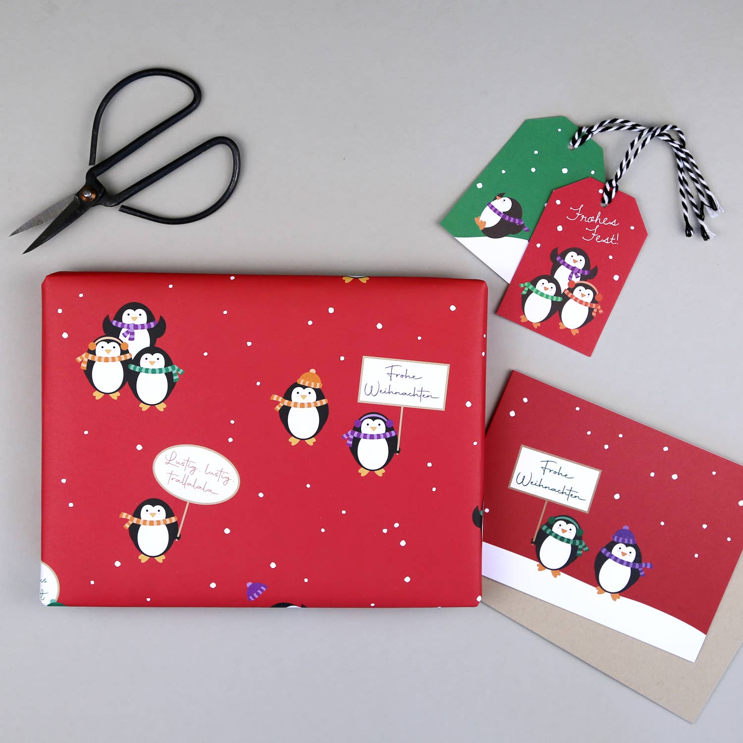 Kunst an Papier - Wholesale Flat Wrap - gift wrap paper Penguin Peter3