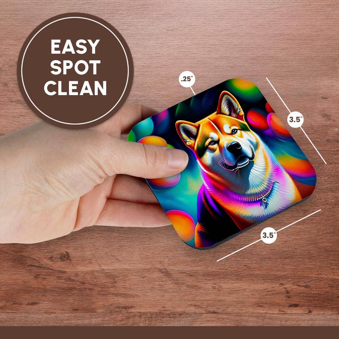 3dRose - Vendita all'ingrosso Sottobicchiere - 3dRose, Splendido ritratto di cane Shiba Inu. Regalo di pittura digitale fantasy, Sottobicchiere13