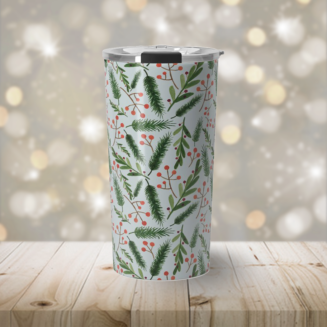 Lauren Ullrich Art - Wholesale Insulated Mug/Tumbler - Christmas Branch Travel Mug1