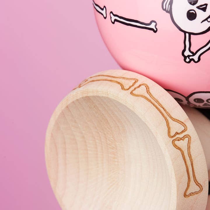 KROM KENDAMA - Wholesale Wood Toy - Kids - KROM · SKELETONS PINK · KENDAMA