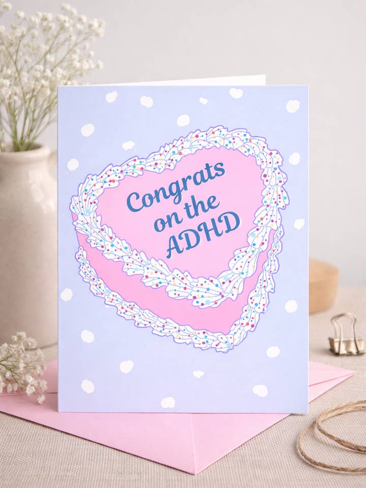 Congrats on the ADHD ( 4x6" Greeting Card) for wholesale by Wild Rabbit Beads