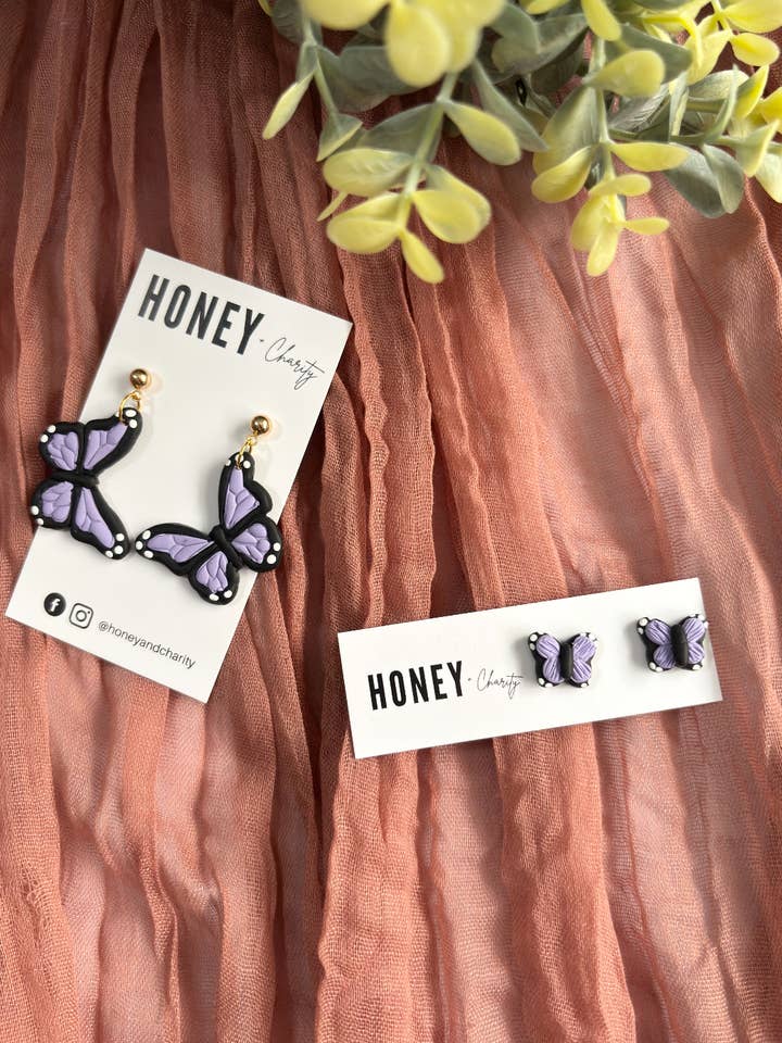 Mommy + Me Butterfly Set for wholesale by Honey & Charity Earrings