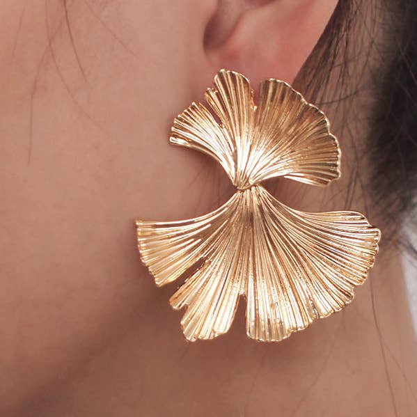 Geometric Leaves Shape Solid Color Drop Earrings for wholesale by Sheer Trend