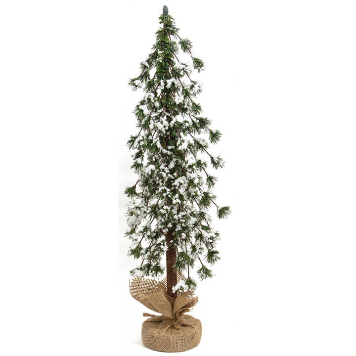 Glistening Snowy Mini Ming Pine Tree w/Burlap Base - 24" for wholesale by Saybrook Lane