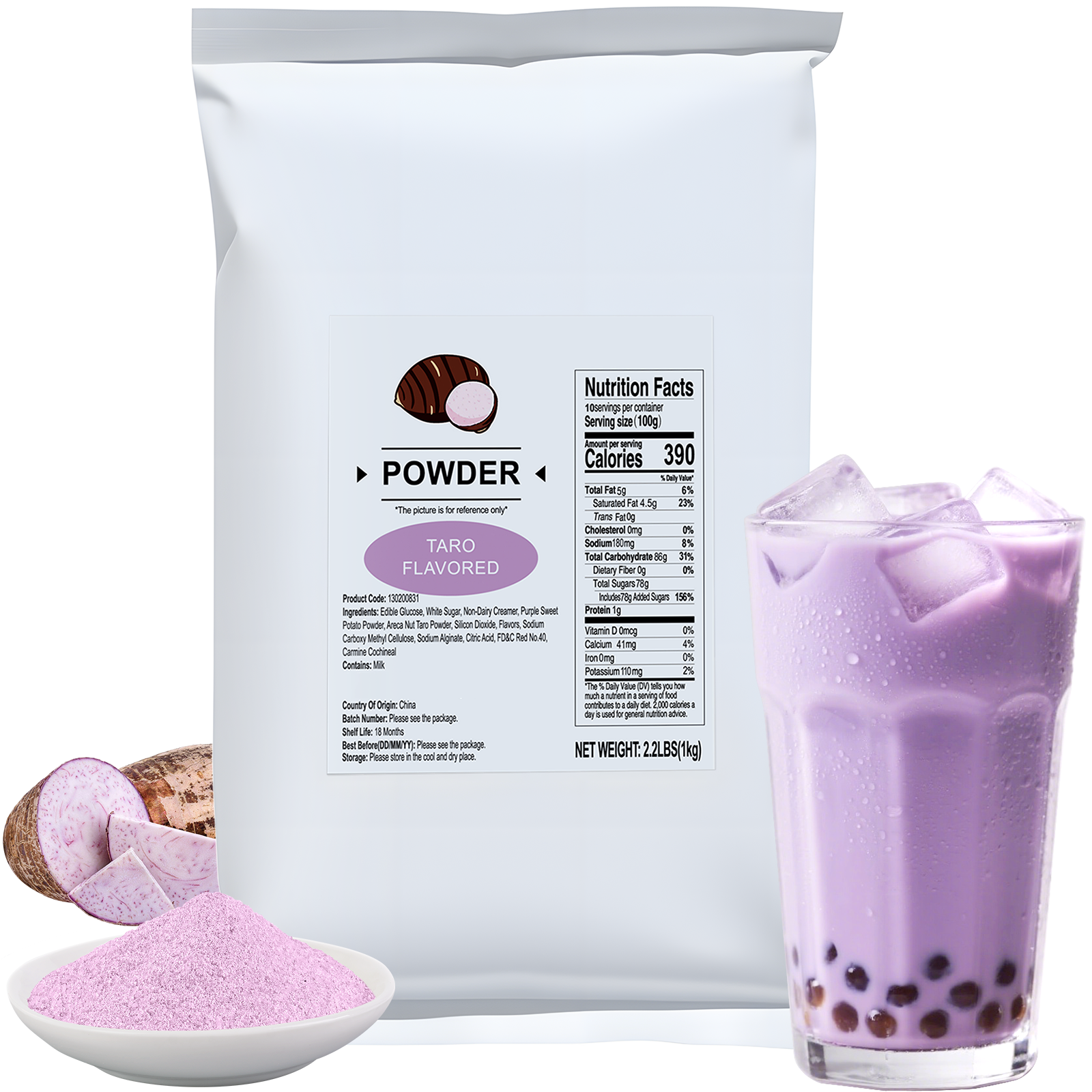 soeos - Wholesale Protein/Superfood Powder - Soeos Taro Flavored Powder, 2.2 lbs (1Kg)1