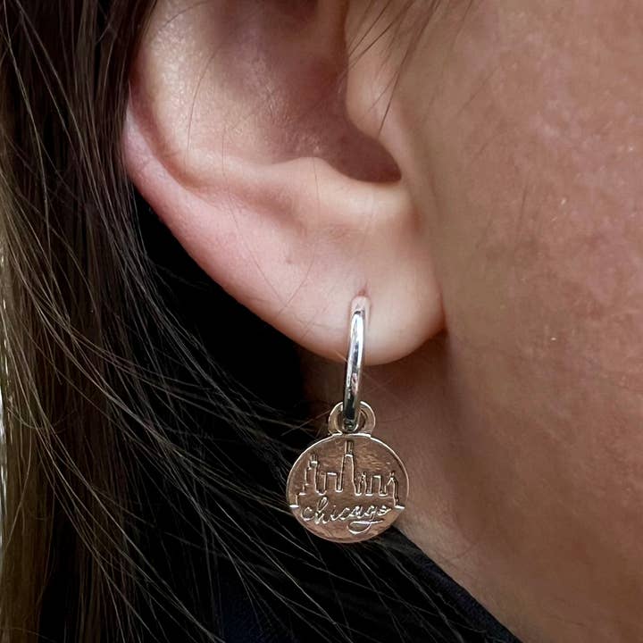 Lettering Works - Wholesale Dangle Earrings - Chicago Skyline Earrings4