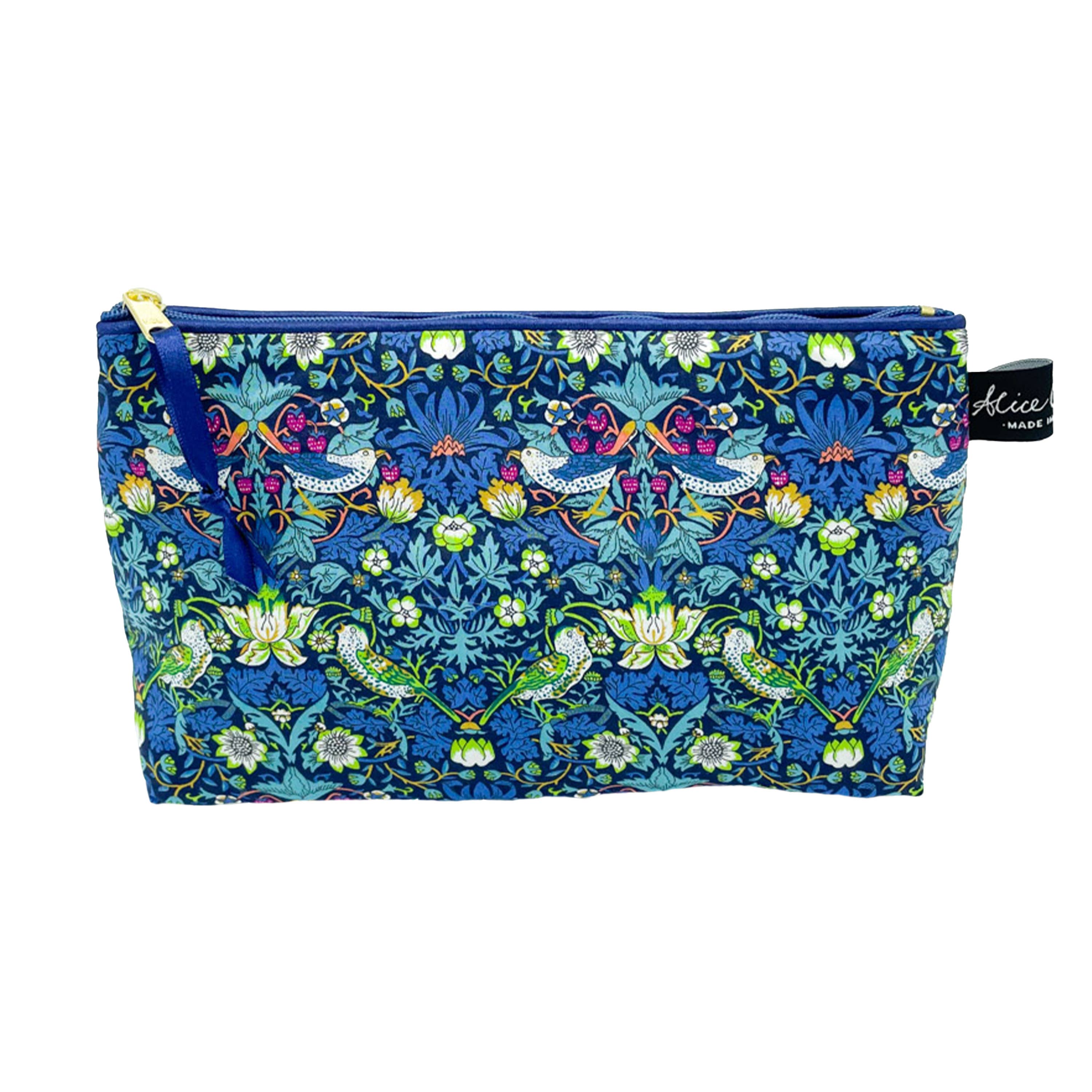 Alice Caroline - Wholesale Makeup/Cosmetic Bag - Liberty Cosmetic Bag Strawberry Thief Songbird | Gifting0