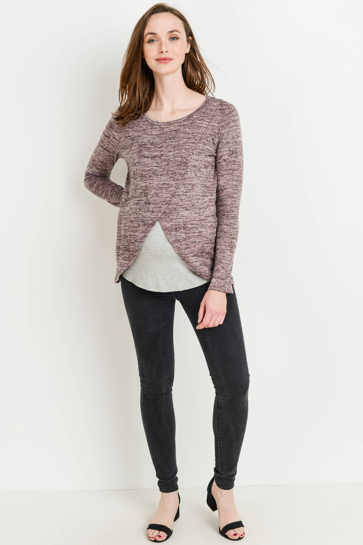 Hello Miz - Venta al por mayor Camiseta de lactancia - Top de maternidad y lactancia de manga larga bajo tulipán11