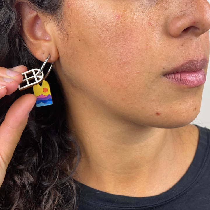 Pendientes circulares: Sea Windows para venta al por mayor de Poppin' Tags Design