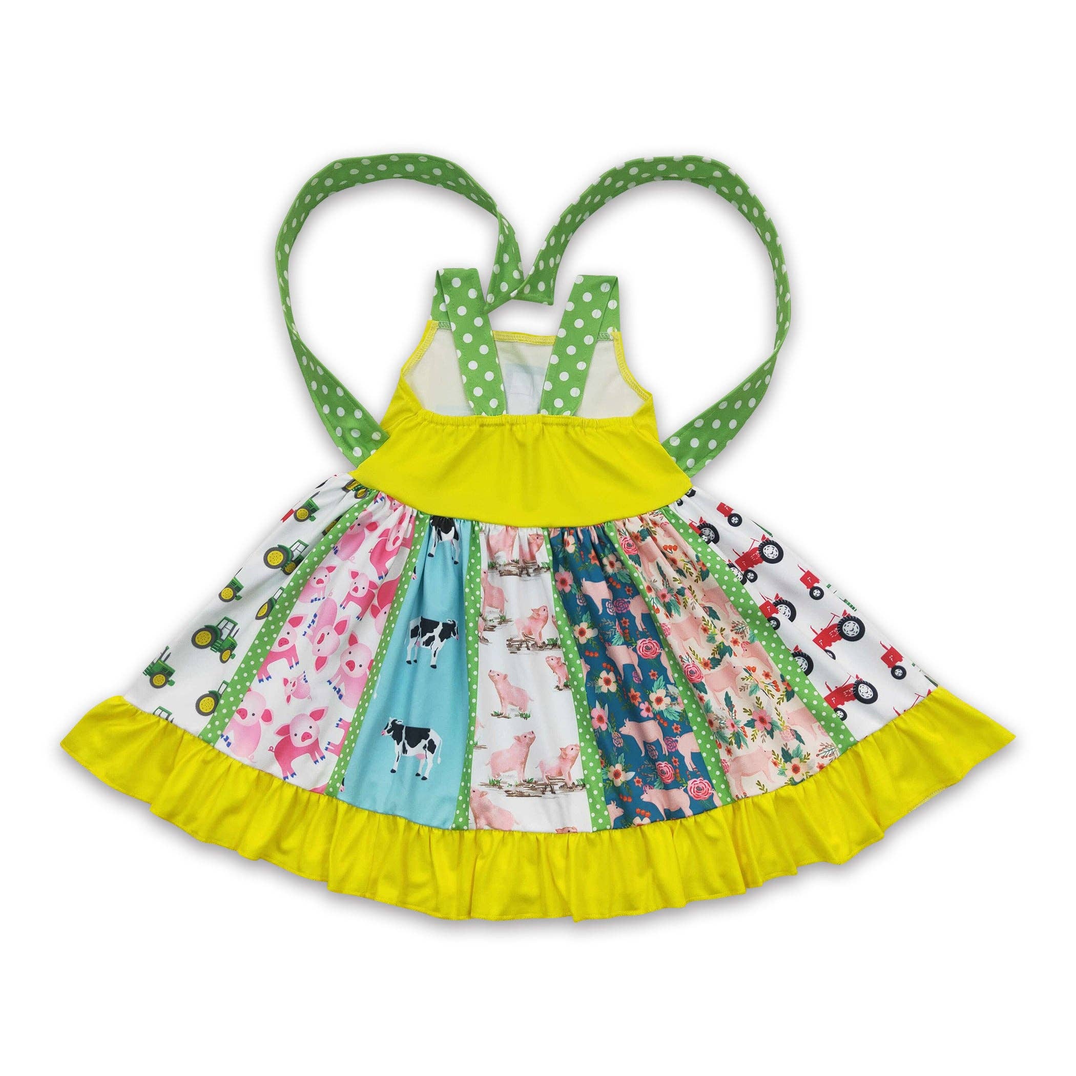 Yawoo Garments - Wholesale Dress - Kids - Tractor baby girls farm dress1