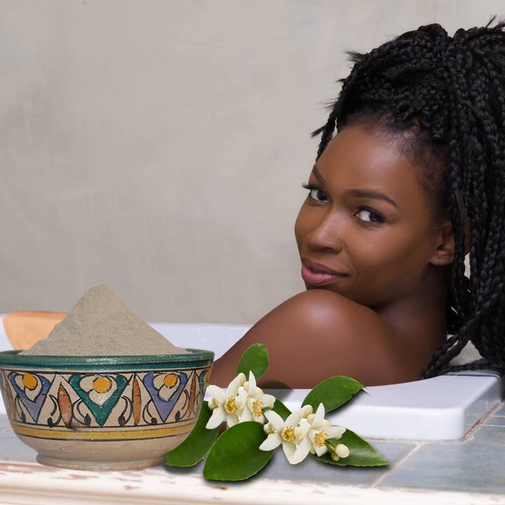 Zakia's Morocco - Wholesale Skincare face mask - Organic Moroccan Ghassoul "Rhassoul" Clay Face and Hair Mask - Orange Blossom - 8 oz.2