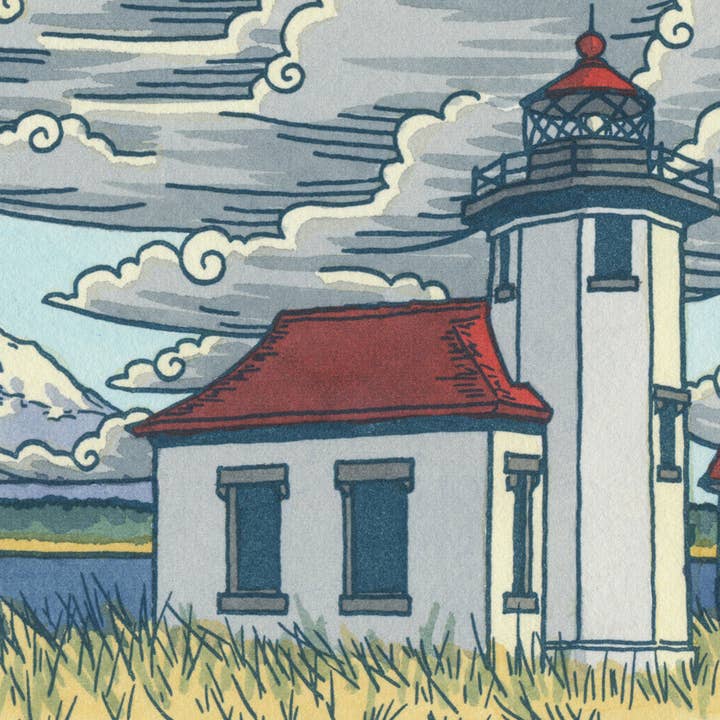 Giclée-Druck des Point Robinson Leuchtturms für den Großhandel von Anagram Press