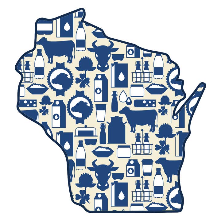 Dairy State - Wisconsin Sticker for wholesale by AdventureUs