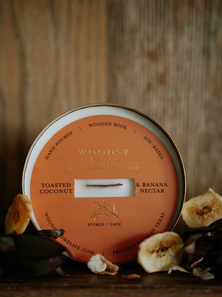 Vela de soja pura de 14 oz de latón macizo de Summer Collection para venta al por mayor de Woodsy Homelife