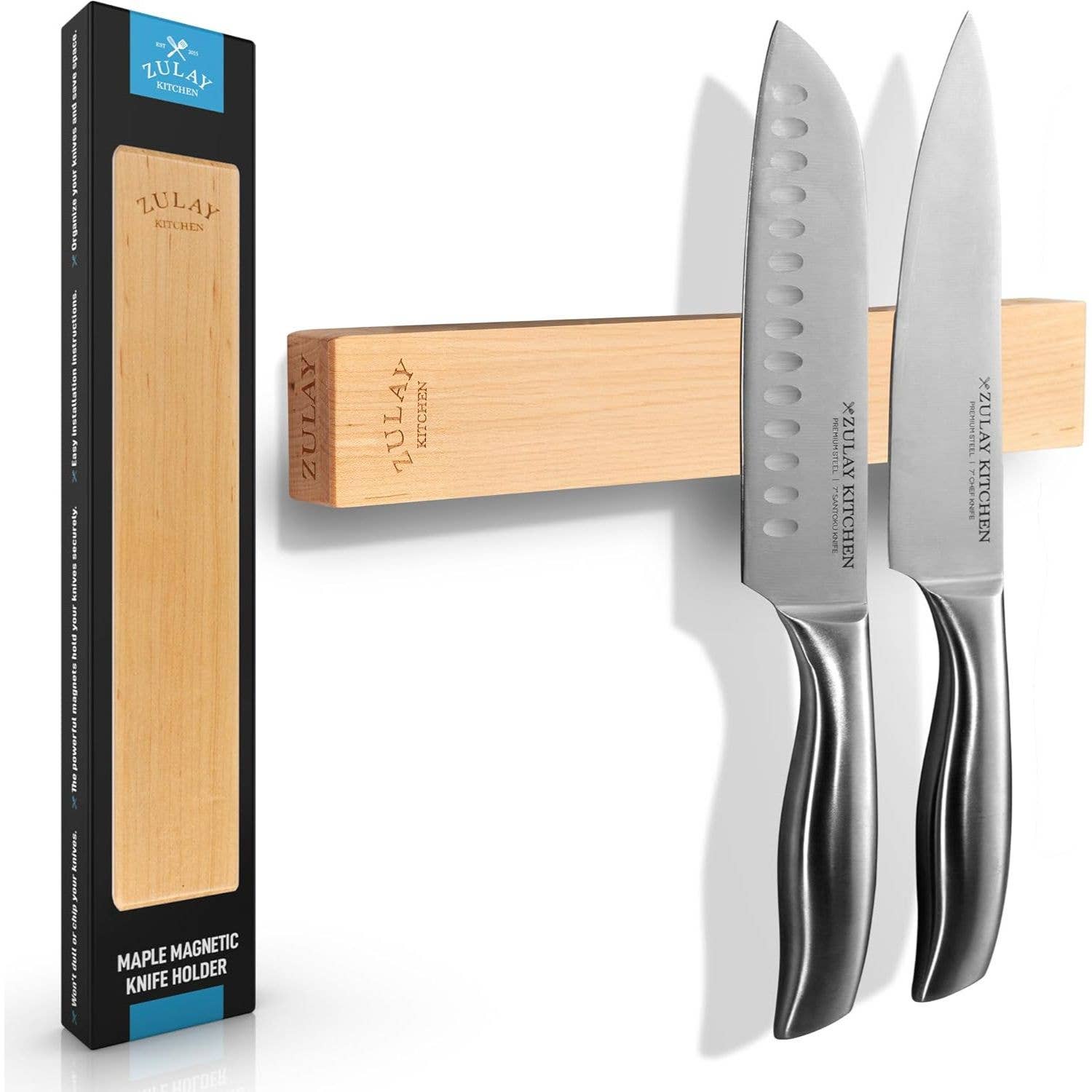 Zulay Kitchen - Vendita all'ingrosso Portacoltelli - Porta coltelli magnetico in legno con forte tenuta magnetica10