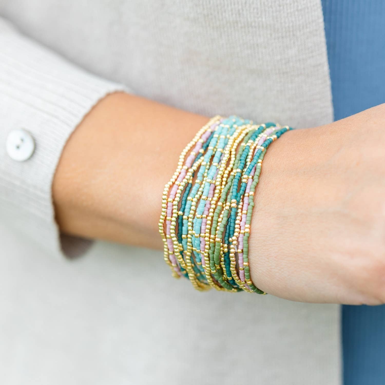 Splendid Iris - Wholesale Beaded Bracelet - Miyuki Delica Stretch Bracelet - Assorted5