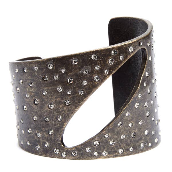 Kristallpolerad oval utskuren manschett för wholesale av Rebel Designs Accessories