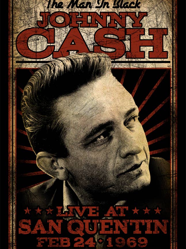 Johnny Cash - Live San Quentin 11x17 Bag and Boarded Poster for wholesale by Pyramid America