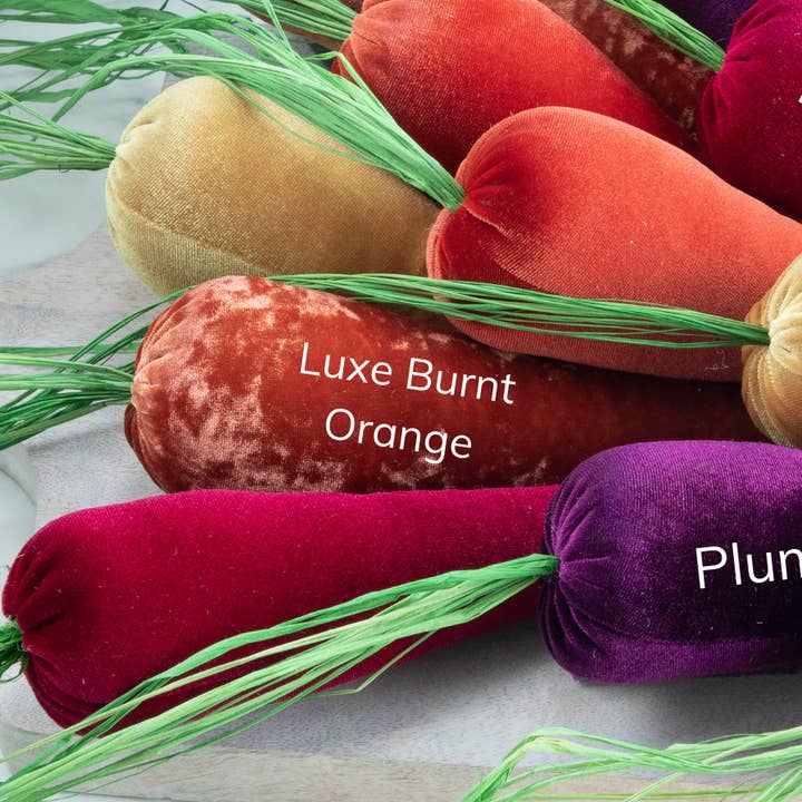 Your Heart's Content – wholesale Decorative tabletop object – Velvet Carrots, Harvest Lush Colors, Unique Wall Hanging3