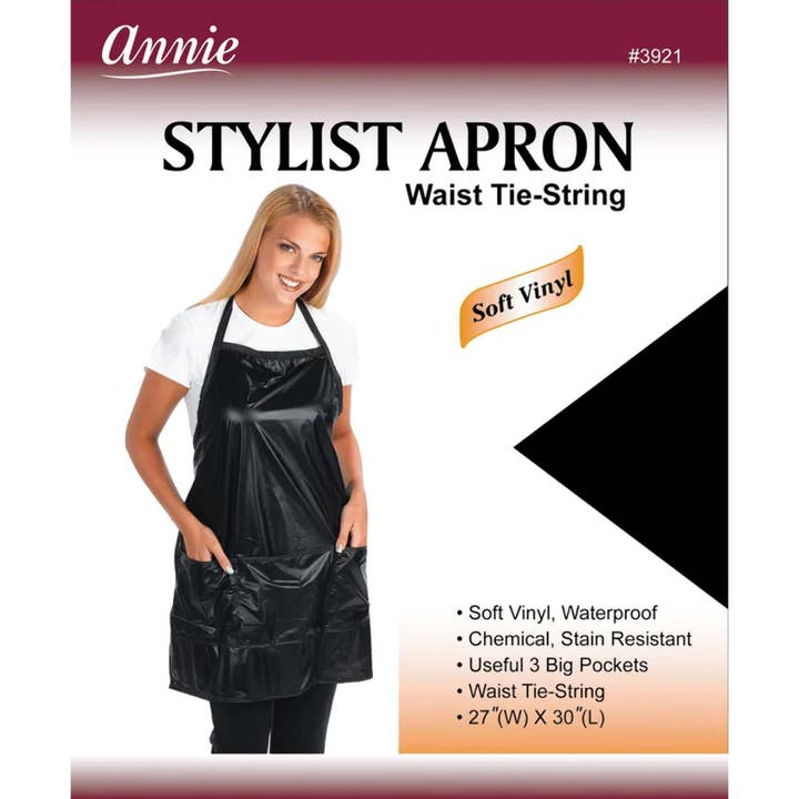 Annie-Stylist Apron 27In * 30In Black Waist-Tie-String (3 PCS) for wholesale by WHOLESALEBEAUTYLA