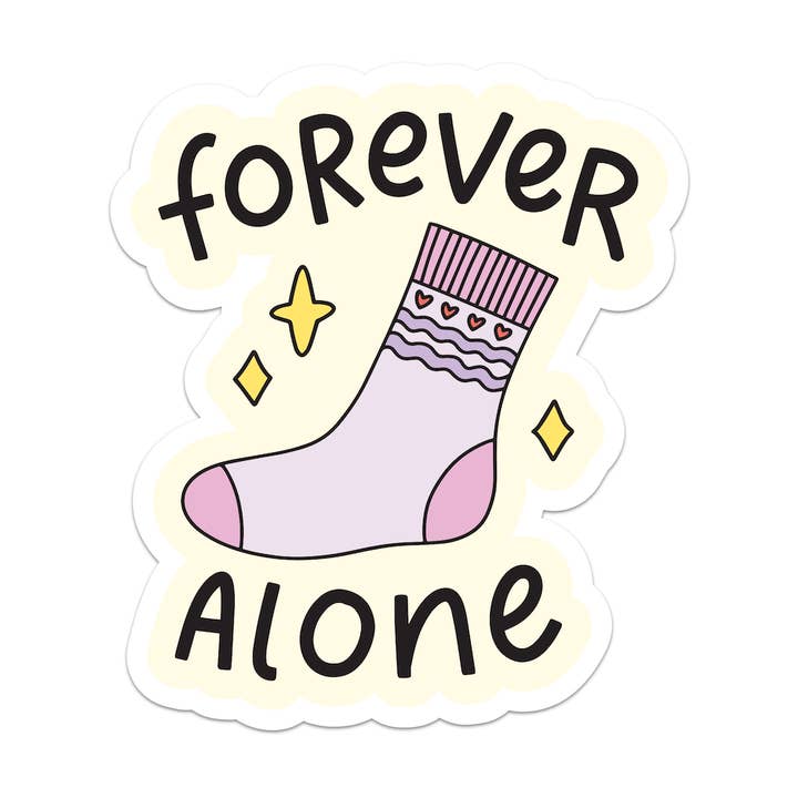 Pegatina de vinilo calcetín soltero para siempre. para venta al por mayor de Mouthy Broad