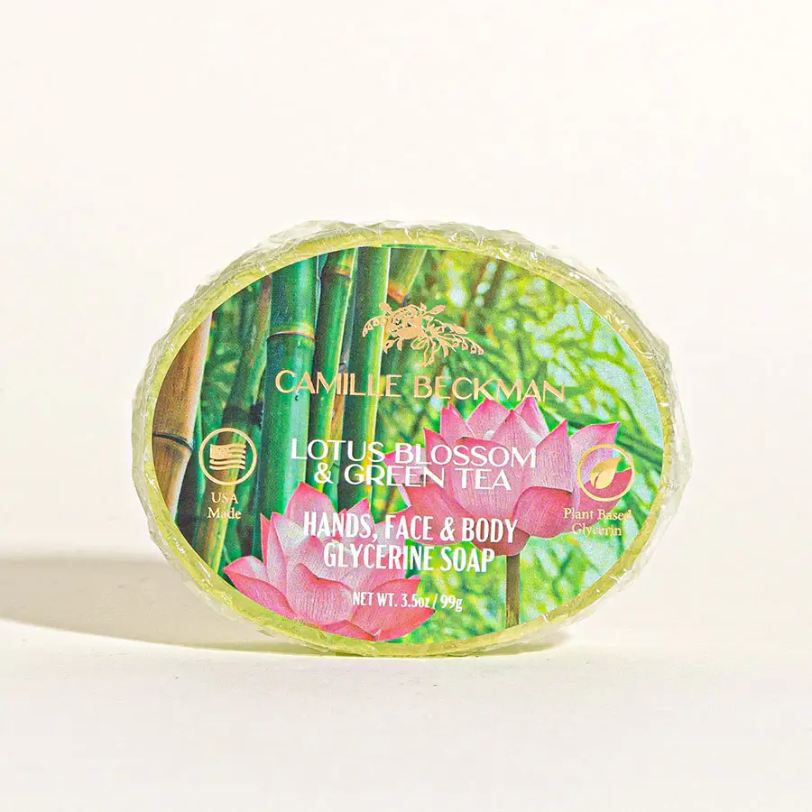 Camille Beckman – wholesale Bar Soap – Lotus Blossom & Green Tea Glycerine Soap1