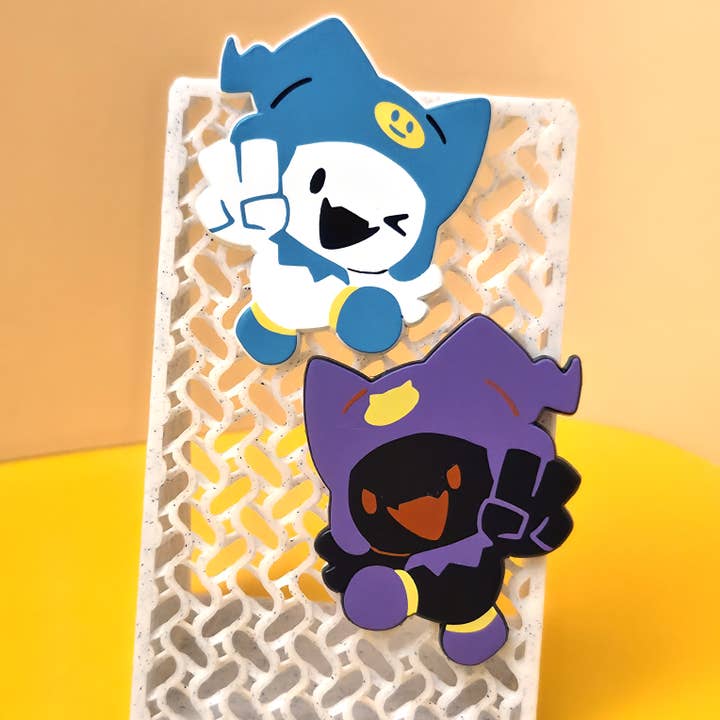 Jack Frost & Black Frost 1.5" Dyed Enamel Pin for wholesale by kurapixel art