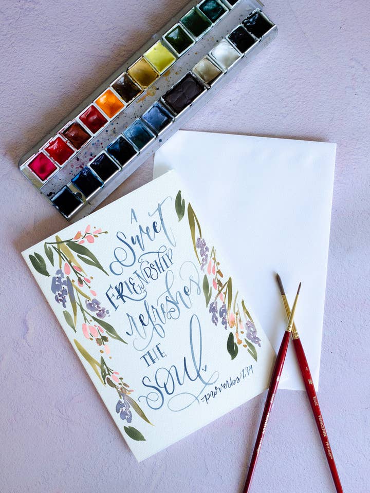 Floral Bible Verse Card for wholesale by The Smokey Rose Press