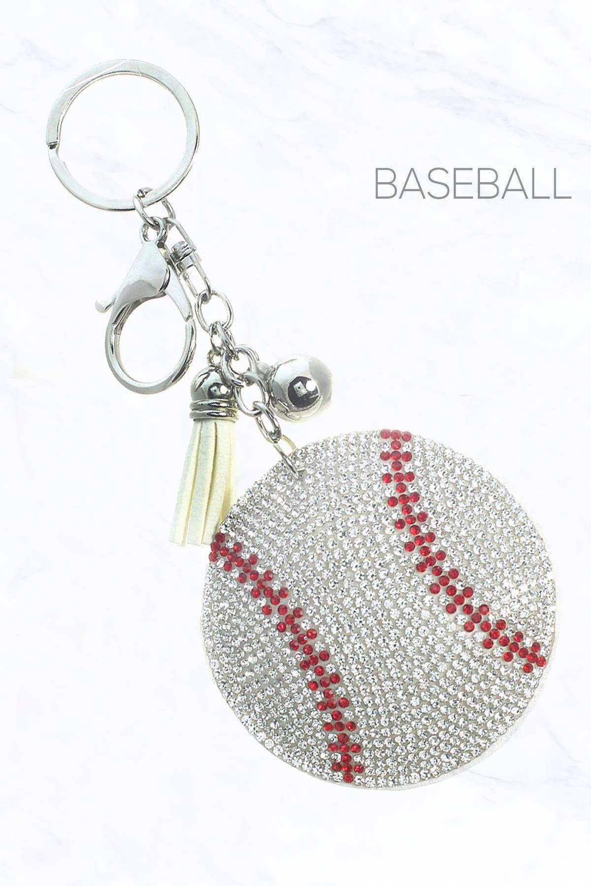 Suzie Q USA - Wholesale Keychain - Women's - Glittering Baseball Sports Keychain1