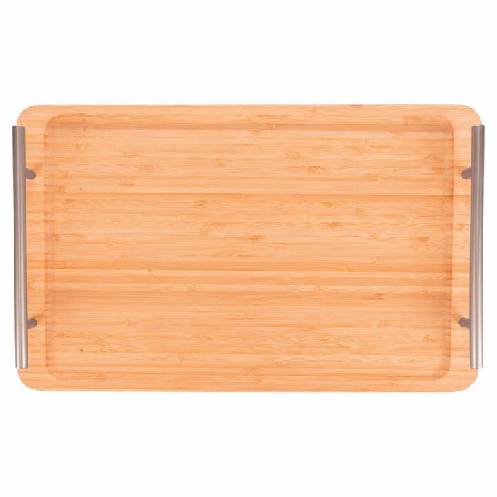 VdE Tivoli 1996 - Wholesale Platter - Bamboo Tray with Silver Handles 50x30x5CM1