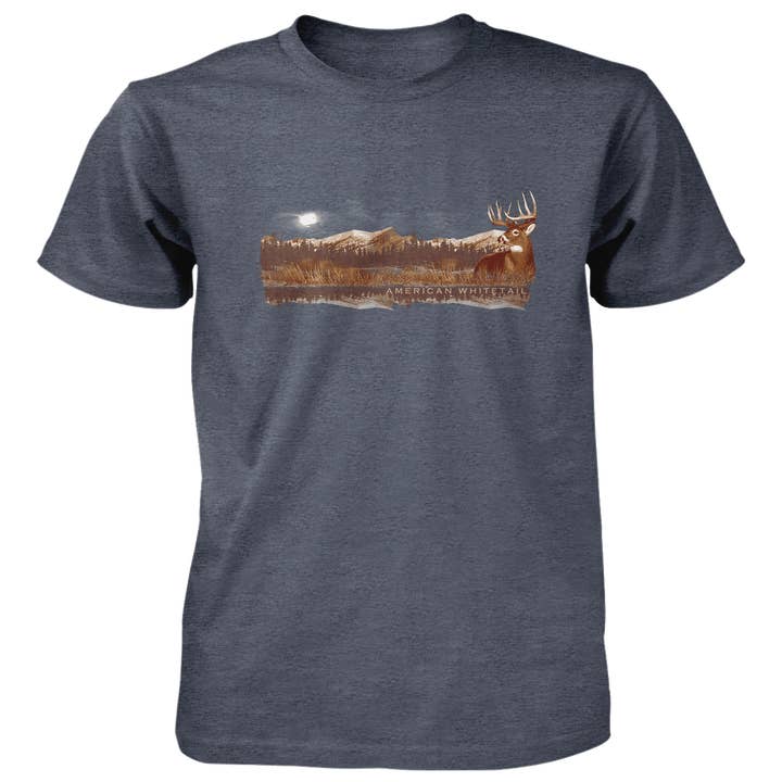 Mountain Whitetail Deer - 4.5 oz Cotton T-Shirt for wholesale by Old Country Outfitters