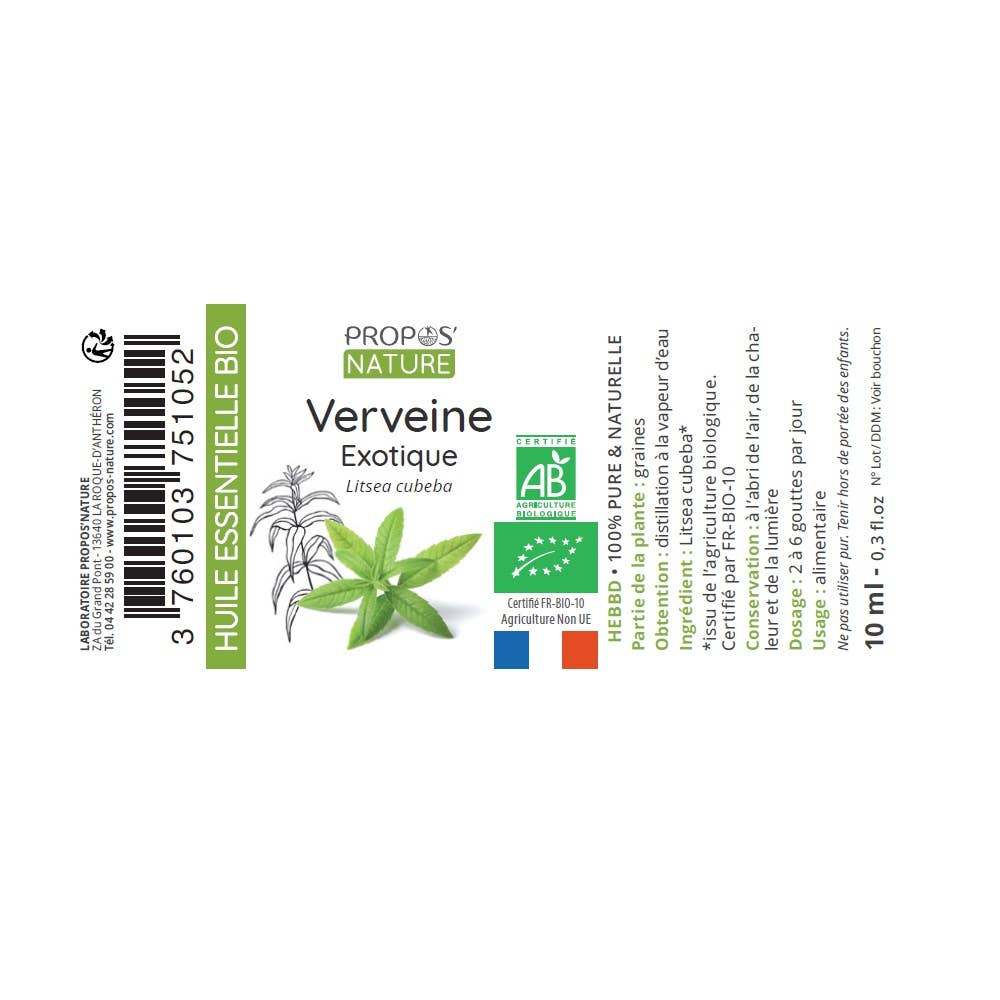 Propos'Nature - Wholesale Essential Oil - Organic Exotic Verbena Essential Oil 10 ml6