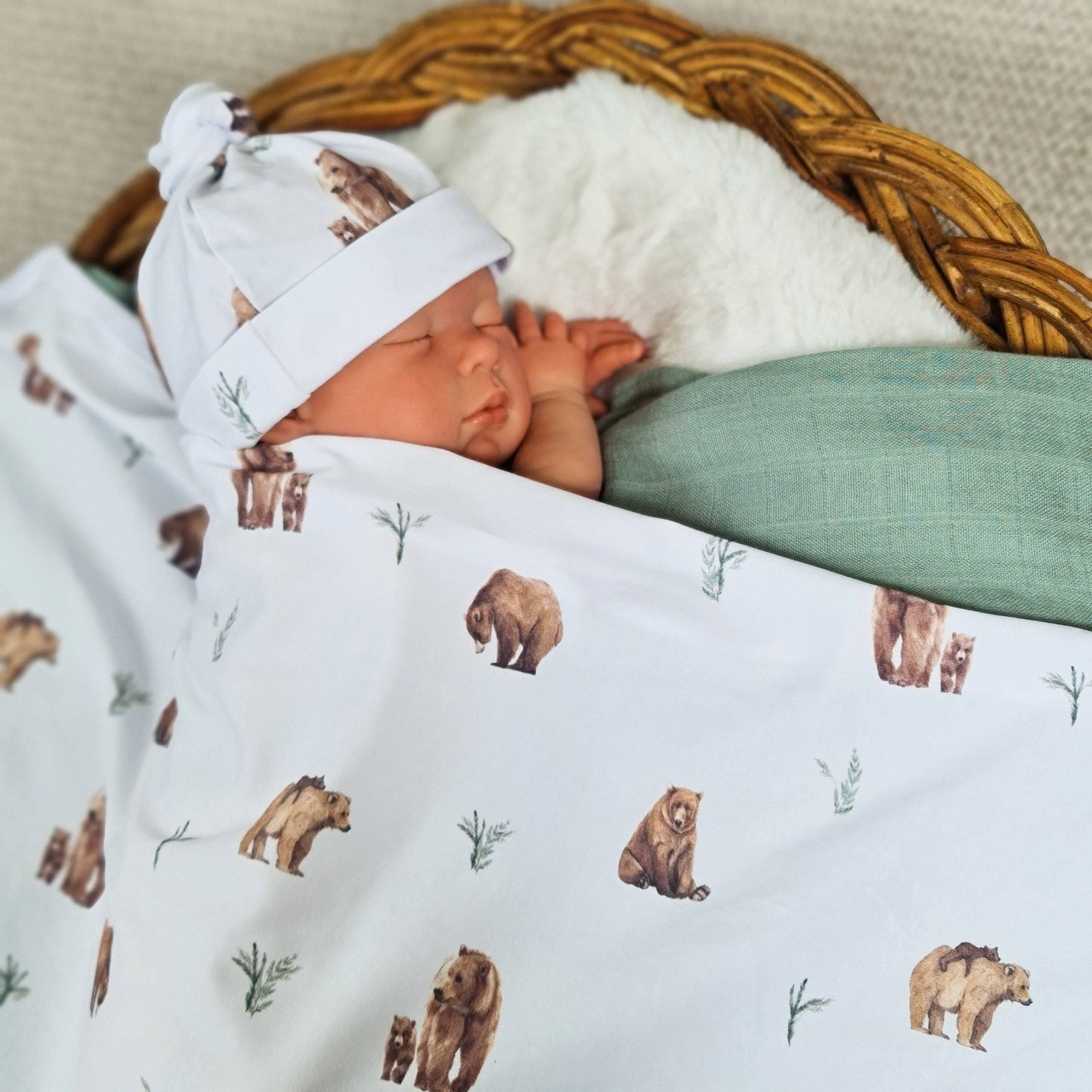 Minky Myles – wholesale Swaddleset - Baby – Bärfilt med hatt - lindningsset5