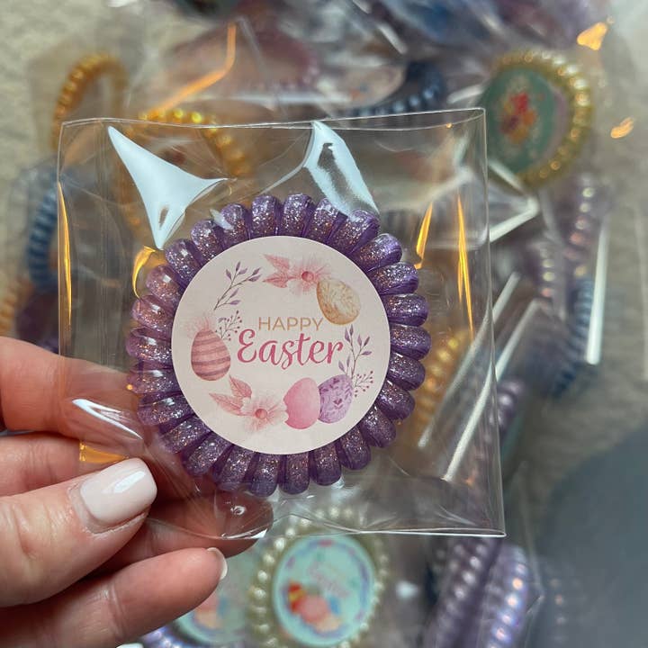 Coil w/ Happy Easter Sticker for wholesale by 2 Sisters Little Shop