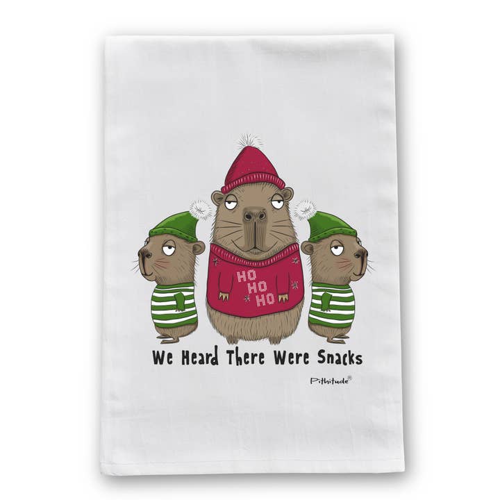 Capybara Holiday Snacks Dish Towel for wholesale by Pithitude