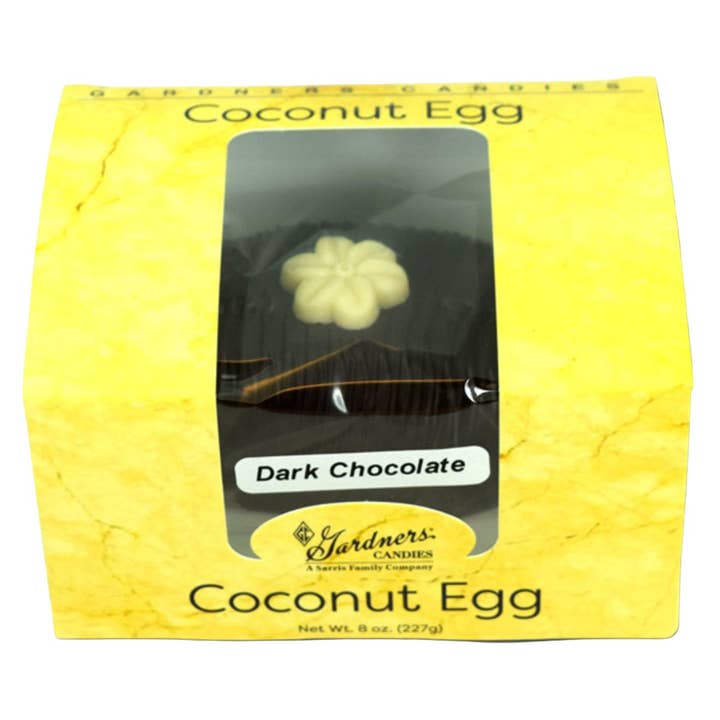 Gardner's Dark Chocolate Coconut Egg 8oz - 3ct for wholesale by I Got Your Candy
