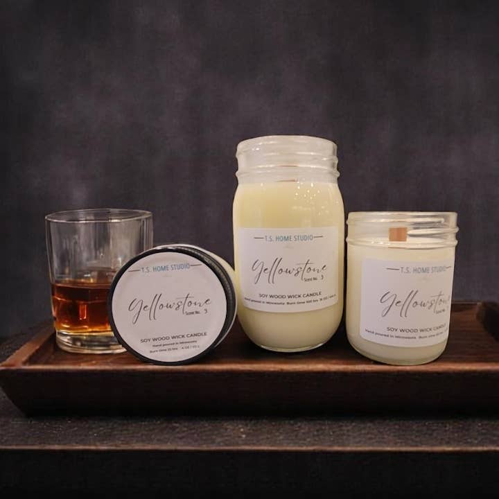 Yellowstone Soyatrævæge Mason Jar Lys for engroshandel hos T.S. Home Studio