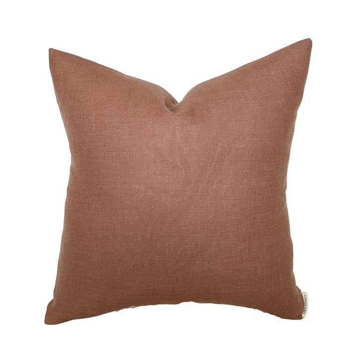 Linen & James – wholesale Throw pillow cover – Gavin | Cognac Brown Linen Pillow Cover
