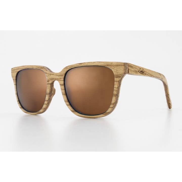Drifters - Marco de madera de cebra (polarizado) para venta al por mayor de LUKE SHADES WOODEN EYEWEAR