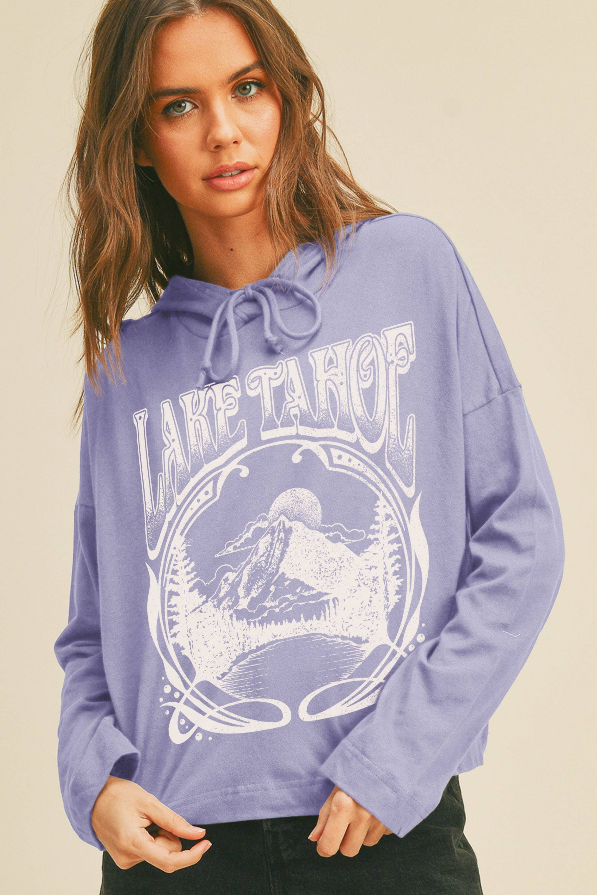 Honestee - Wholesale T-Shirt (Graphic) - Women's - Lake Tahoe Graphic Hooded T-Shirt4