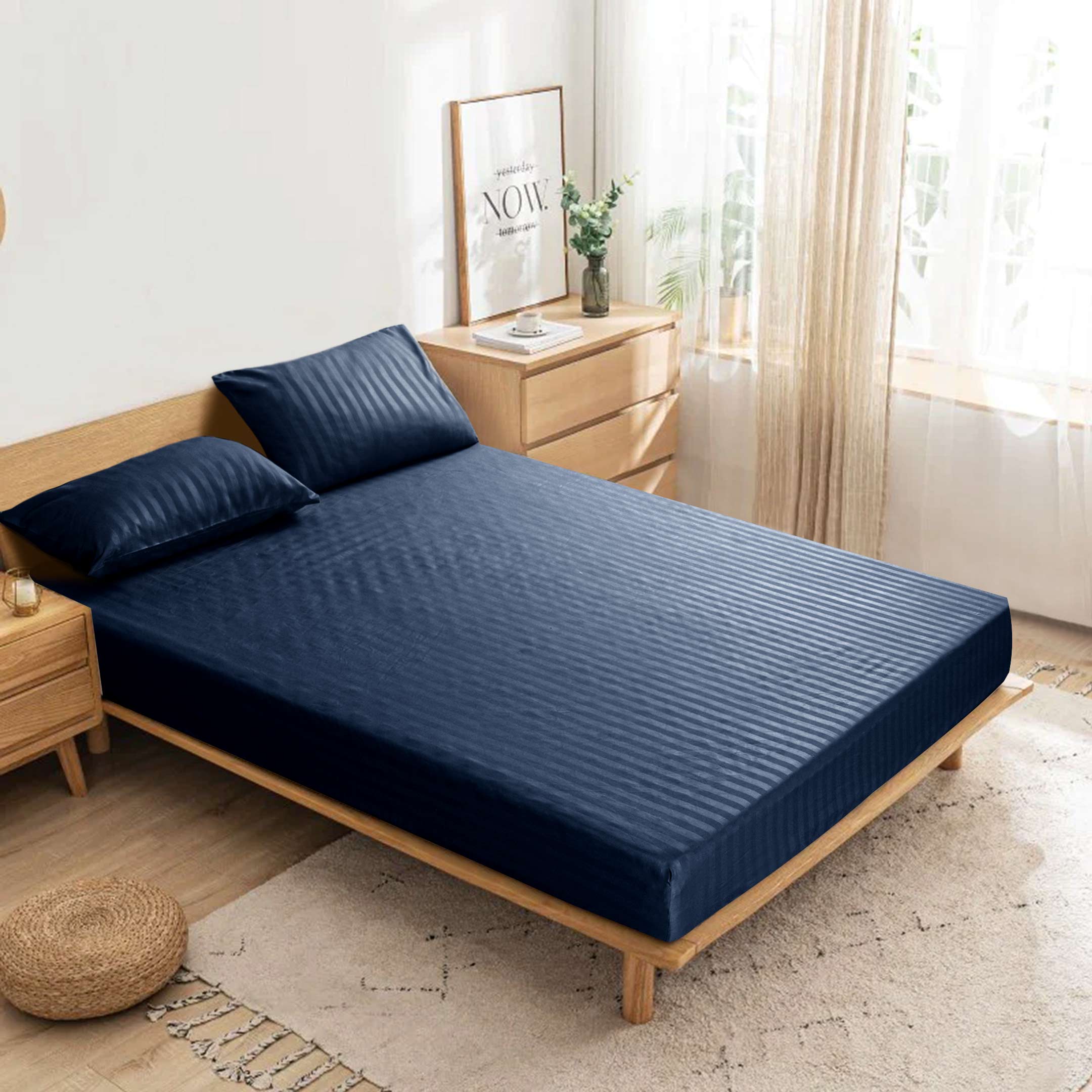 Cotton Passion - Wholesale Fitted Sheet - Satin Stripe Deep Pocket Fitted Sheets Deep Up to 25cm11