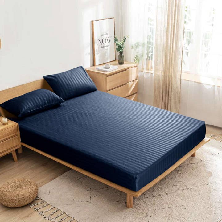 Cotton Passion - Wholesale Fitted Sheet - Satin Stripe Deep Pocket Fitted Sheets Deep Up to 25cm11