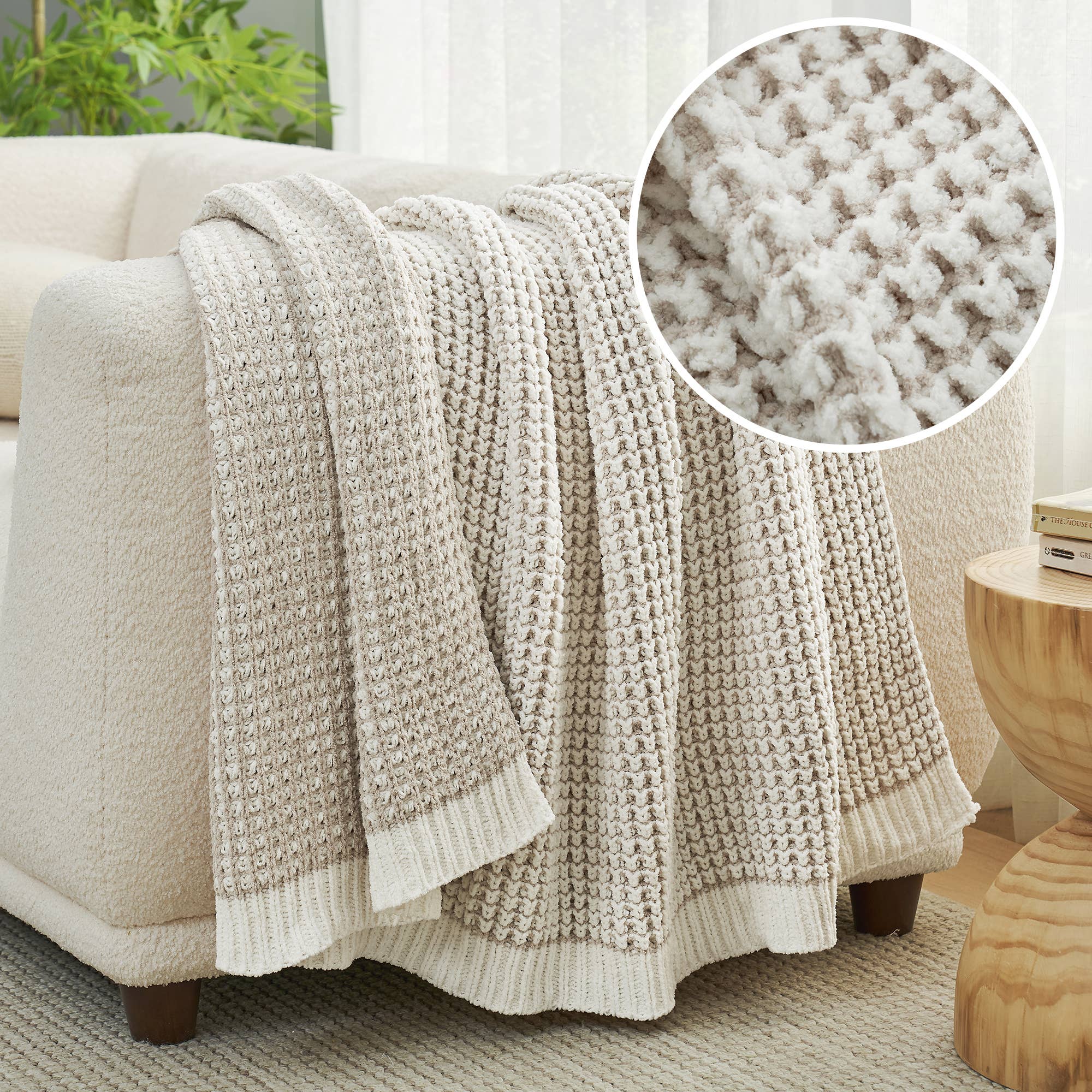 DreamValley - Wholesale Throw Blanket - AH Reversible Chenille Waffle Knit Throw Blanket26